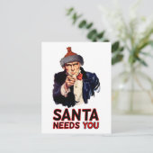 Voor een militaire VS, Happy Christmas: Funny Sant Feestdagenkaart (Staand voorkant)