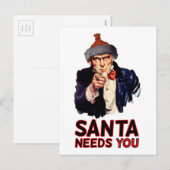 Voor een militaire VS, Happy Christmas: Funny Sant Feestdagenkaart (Voorkant / Achterkant)