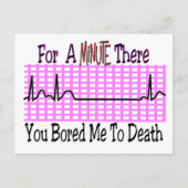 Voor een minuut heb ik me tot DOOD geboeid. Briefkaart (Voorkant)