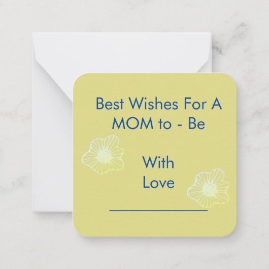 Voor een moeder notitiekaartje (Achterkant)