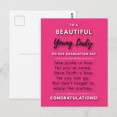 Voor een mooie jonge dame op haar afstuderen 2  briefkaart (Voorkant / Achterkant)