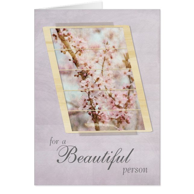 Voor een mooie persoon Cherry Blossom Floral (Voorkant)