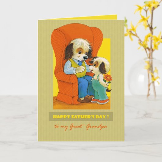 Voor een overgrootvader op Vaderdag Kaart (Gele Bloem)