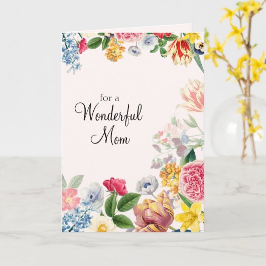 Voor een prachtige moeder met zachte tulp lenteken kaart (Gele Bloem)