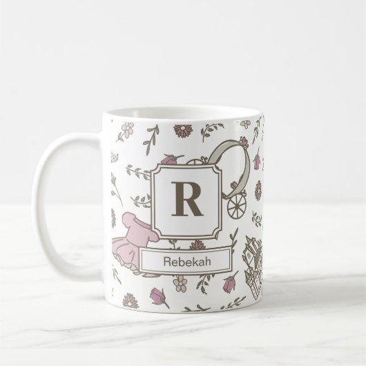 Voor een prinsessenmonogram koffiemok (Links)