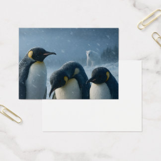Voor een profielkaart van een pinguïnfamilie in he visitekaartje