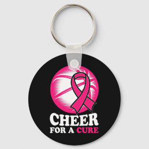 Voor een remedie Basketbal borstkanker bewustzijn Sleutelhanger