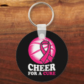 Voor een remedie Basketbal borstkanker bewustzijn Sleutelhanger (Voorkant)