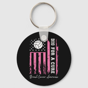 Voor een remedie Borstkanker Bewustzijn Ribbon Vol Sleutelhanger