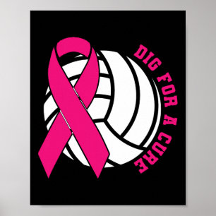 Voor een remedie borstkanker Bewustzijn Volleybal Poster