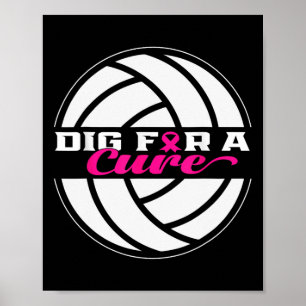 Voor een remedie borstkanker Bewustzijn Volleybal  Poster
