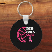 Voor een remedie borstkanker Bewustzijn Volleybal Sleutelhanger (Voorkant)