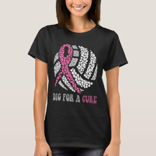 Voor een remedie Borstkanker Dot Style Volleybal R T-shirt