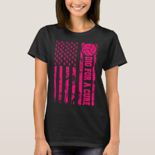 Voor een remedie Borstkanker Volleybal Roze Amerik T-shirt