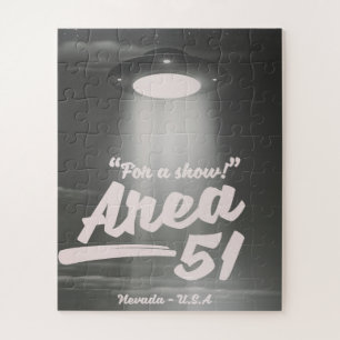 "Voor een show" Area 51 mono poster Legpuzzel