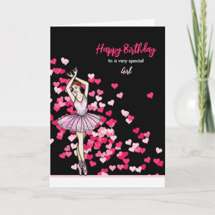 Voor een speciaal meisje: Birthday Ballerina Pink  Kaart