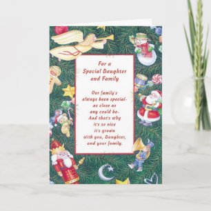Voor een speciale dochter en familie feestdagen kaart