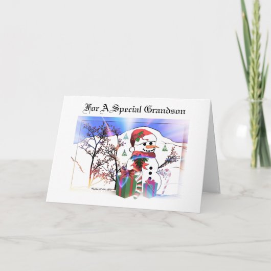 Voor een speciale kleinzoon feestdagen kaart (Voorkant)