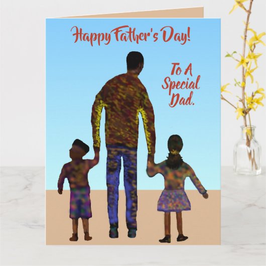 Voor een speciale vader Afro-Amerikaanse Vaderdag Kaart (Gele Bloem)