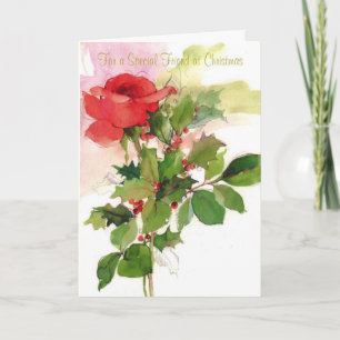 Voor een speciale vriend met kerstmis feestdagen kaart