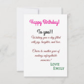 Voor een speciale vriend roze gele rozen verjaarda kaart (Achterkant)