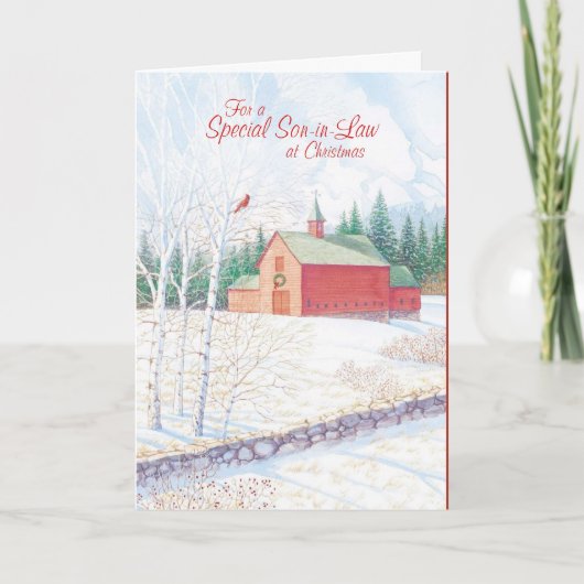 Voor een speciale zoon in de wet met Kerstmis Feestdagen Kaart (Voorkant)