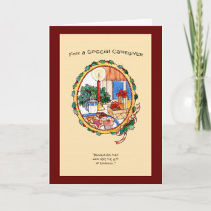 Voor een speciale zorgverlener feestdagen kaart