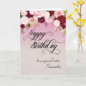 Voor een speciale zuster Happy Birthday Floral Kaart (Gele Bloem)
