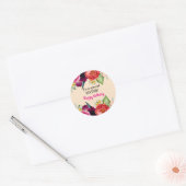 Voor een speciale zuster Roze Rozen Verjaardag Ronde Sticker (Envelop)