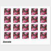 Voor een speciale zuster Roze Rozen Verjaardag Vierkante Sticker (Vel)