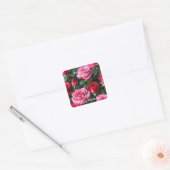 Voor een speciale zuster Roze Rozen Verjaardag Vierkante Sticker (Envelop)
