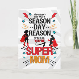 voor een Super Mam Comic Book Theme Moederdag Feestdagen Kaart