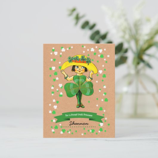 Voor een Sweet Irish Princess St. Patrick's Day Briefkaart (Staand voorkant)