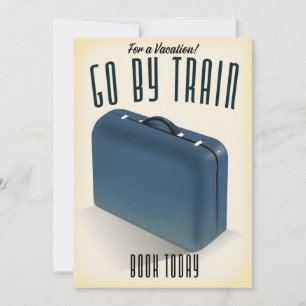 Voor een Vacatie. Naar trein Feestdagenkaart