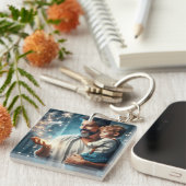 Voor een vader die kan toveren (2) sleutelhanger (Voorkant Rechts)