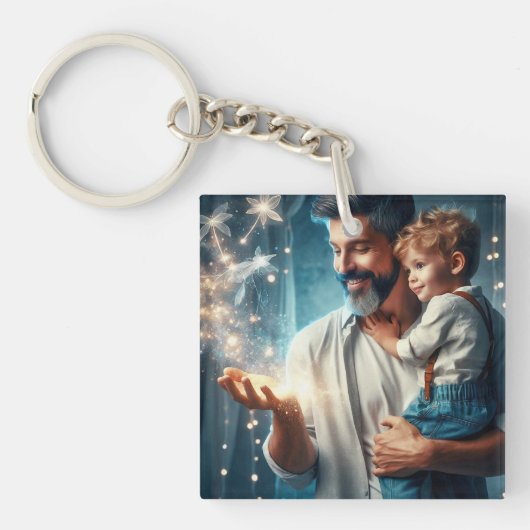 Voor een vader die kan toveren (2) sleutelhanger (Voorkant)