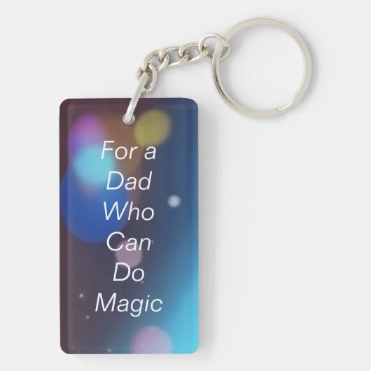 Voor een vader die magie kan doen sleutelhanger (achterkant)