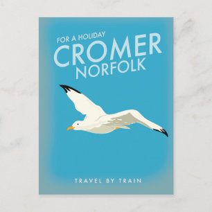Voor een vakantie Cromer Norfolk trein reisposter. Briefkaart