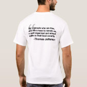 Voor een volk dat vrij is - Thomas Jefferson Quote T-shirt (Achterkant)