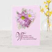 Voor een vrouw, een verjaardagskaart met madeliefj kaart (Gele Bloem)