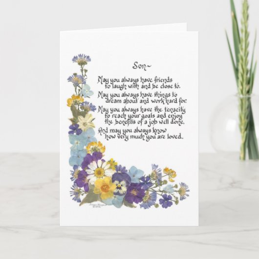 Voor een zoon... kaart (Voorkant)