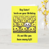 Voor een zuster, glimlach op uw verjaardag! kaart (Gele Bloem)