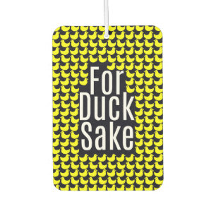 "Voor eend!" Grappige typografie op Yellow Ducks Luchtverfrisser