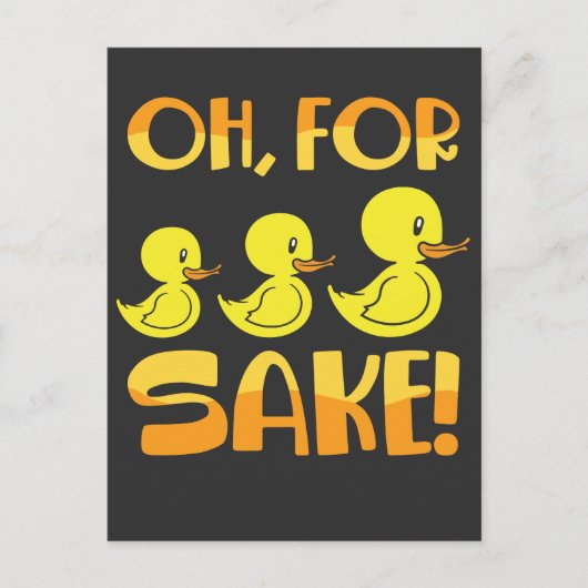 Voor eenden: Sake Duck Pun Rubber Duckies Briefkaart (Voorkant)