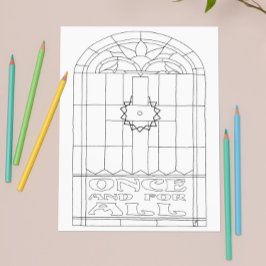 Voor eens en voor altijd Glas in lood Cross Colori Kaart