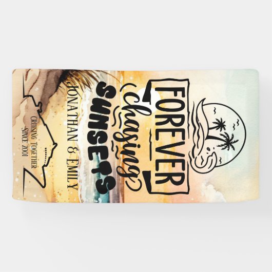 Voor eeuwig achtervolgen Zonsondergangen koppels c Spandoek (Horizontaal)