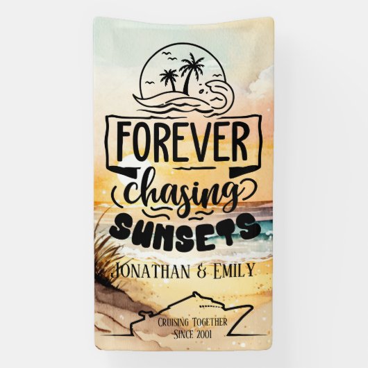 Voor eeuwig achtervolgen Zonsondergangen koppels c Spandoek (Verticaal)