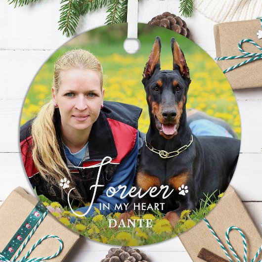 Voor eeuwig in mijn hart Custom Pet Memorial Hond Metalen Ornament