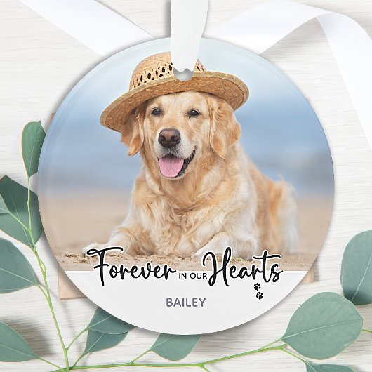 Voor eeuwig in ons hart - 2 Dog Photo Pet Memorial Ornament