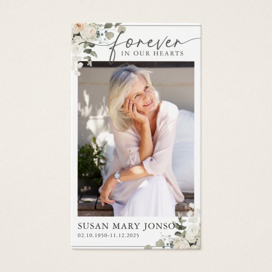 Voor eeuwig in ons hart begrafenis gebed Kaart (Voorkant)